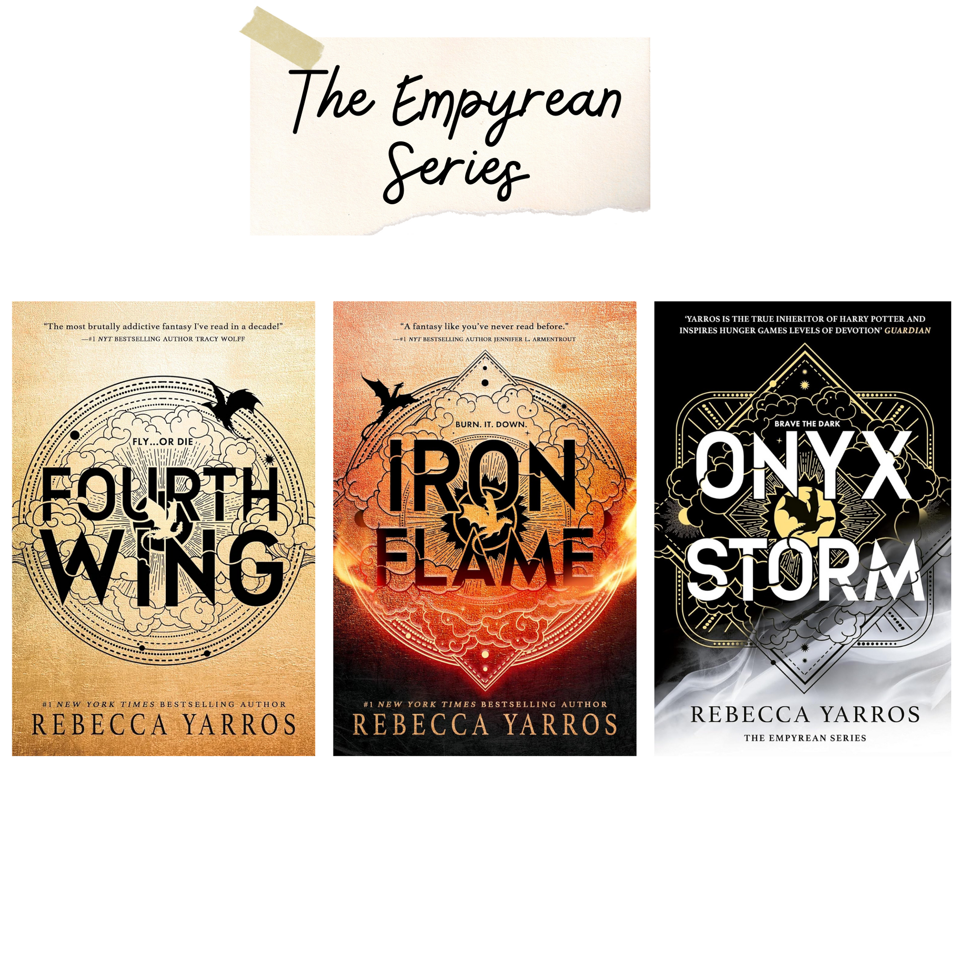 The Empyrean Series (Fourth Wing, Iron Flame & Onyx Storm) By Rebecca Yarros