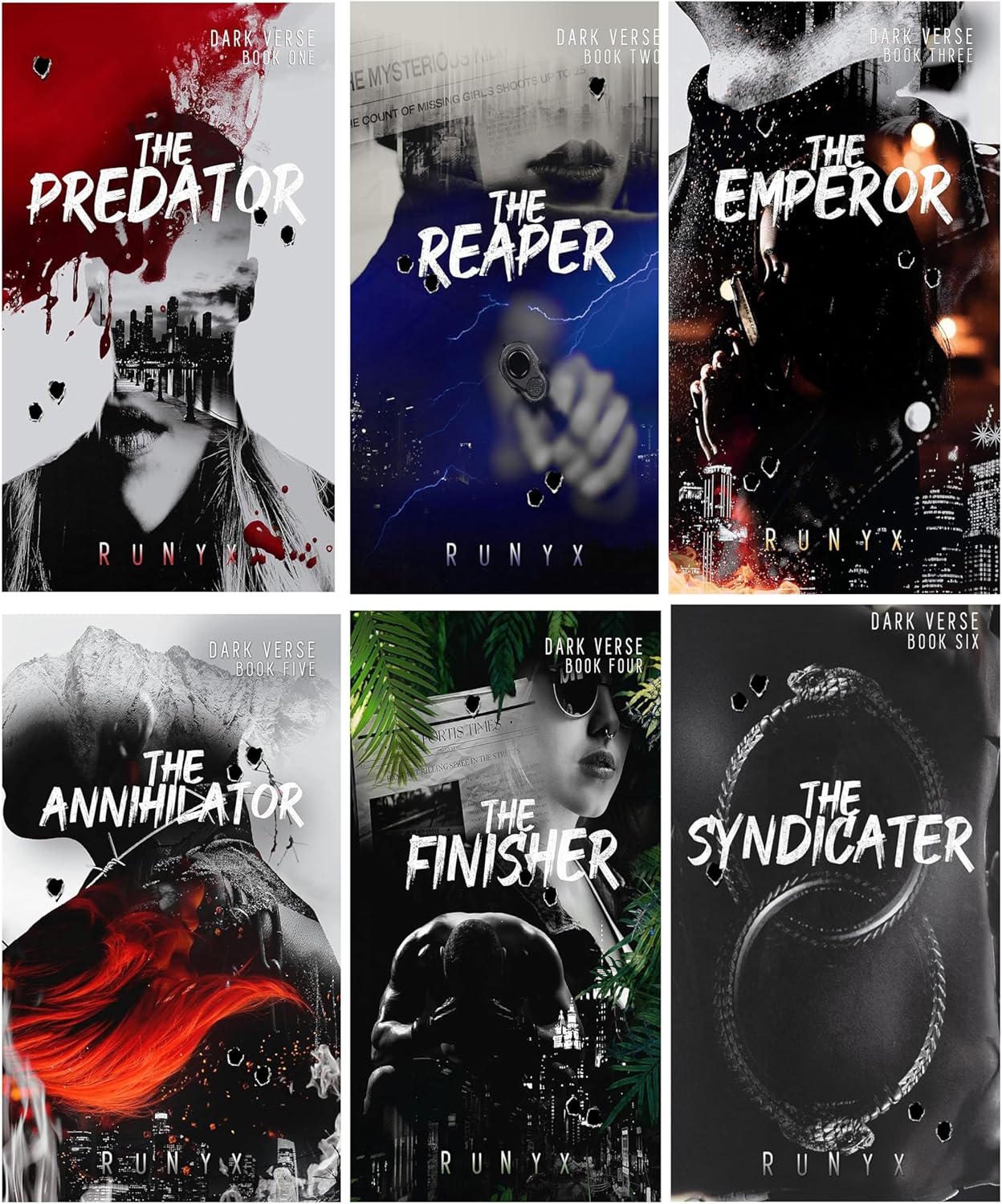 Dark Verse Series Books Set The Predator + The Reaper + The Emperor +The Annihilator + The Finisher + The Syndicater Combo